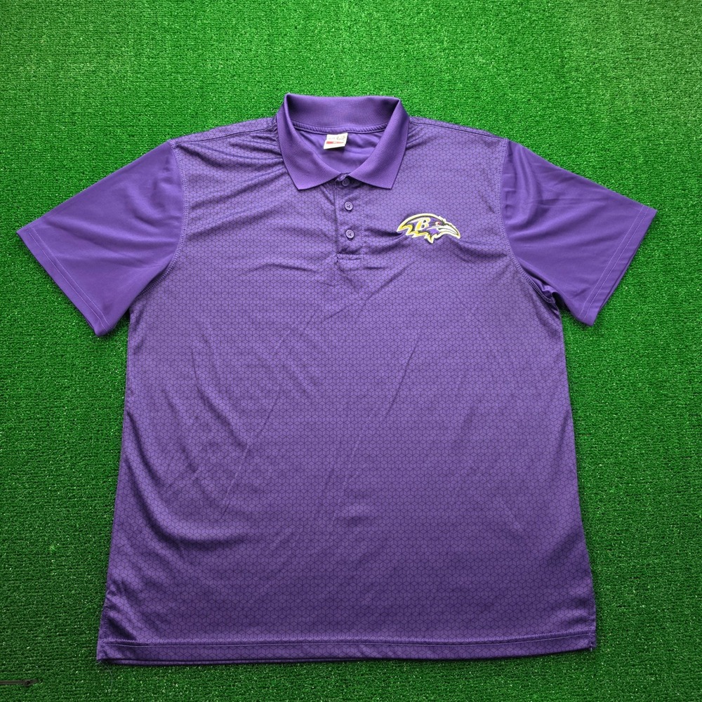 Baltimore Ravens NFL Ultragame Polo Shirt Mens XL Purple Performance Football